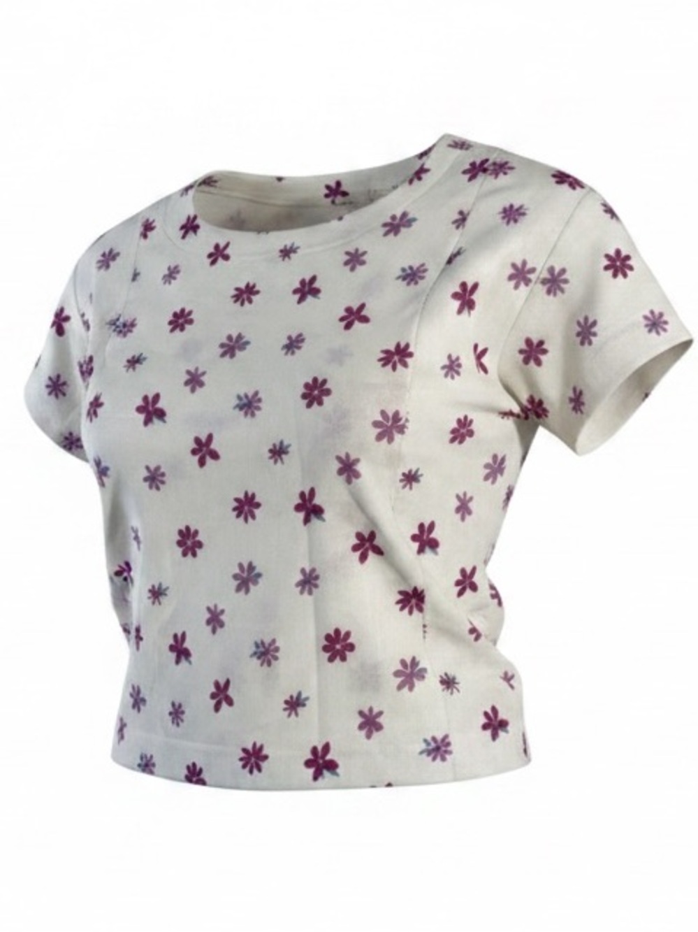 easel Cream Blouse with Magenta Floral Print